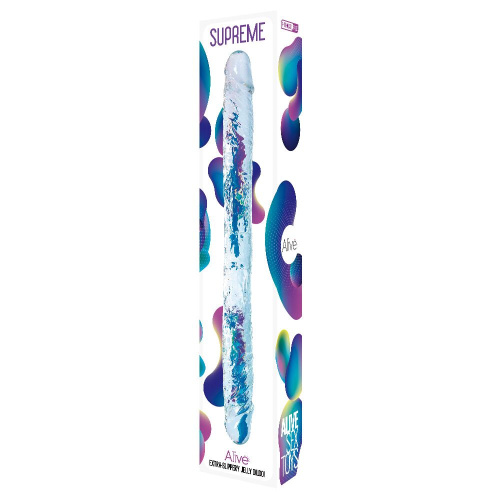 Двухсторонний фалоимитатор Alive Supreme Jelly Dildo, 40 см