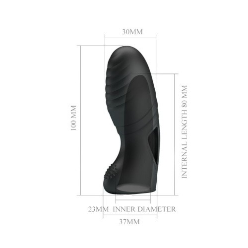 Pretty Love Alan Finger Vibrator Black - Насадка на палець, 10х3 см (чорний) - купити в Києві, Україні