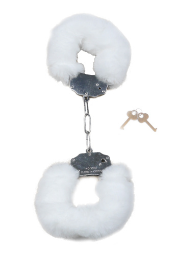 Fetish Boss Series Furry Cuffs - Наручники з хутром (білі) - купити в Києві, Україні