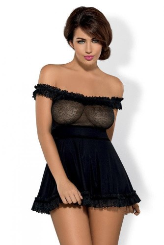 Сексуальный комплект Obsessive Floresita chemise  (S/M)
