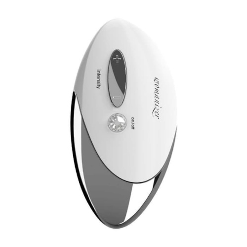 Womanizer W500 - Вакуумный стимулятор клитора с кристаллом Swarovski, 12х6 см (белый хром)