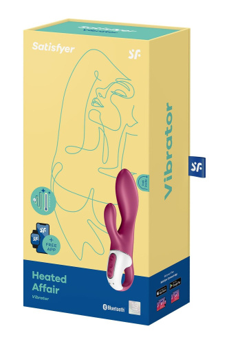 Satisfyer Heated Affair - Вибратор кролик, 20х3.5 см (бордовый)