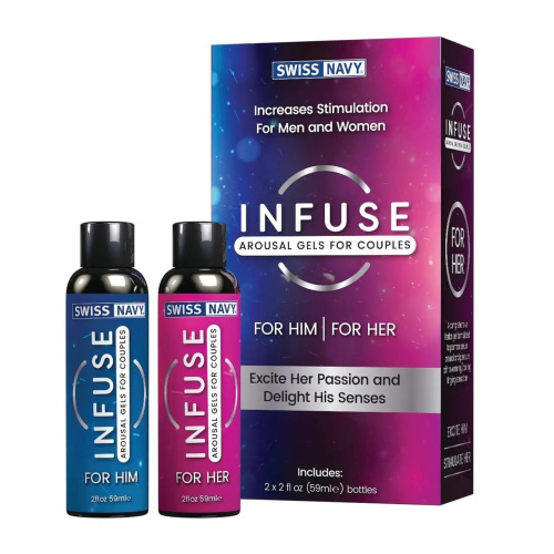 Swiss Navy Infuse Arousal Gels for Couples - Возбуждающие гели для пар, 2 х 59 мл