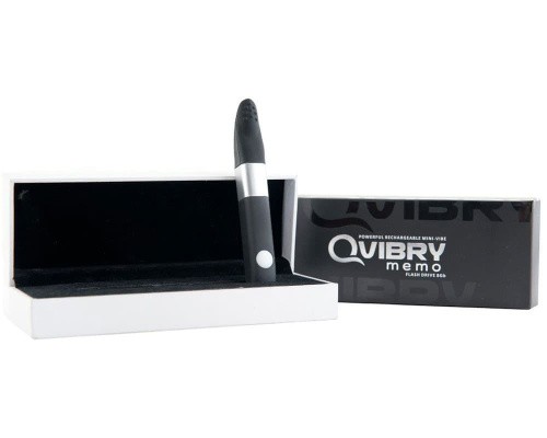 Qvibry Mini Vibe Black - Миниатюрный вибратор флешка на 8 Гб, 12х1,5 см