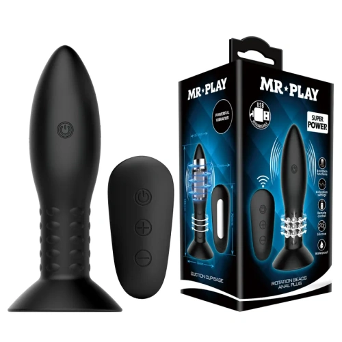 Mr Play RC Vibrating Butt Plug Black - Анальная пробка с вибрацией, 11х3.3 см (черный)