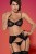 Obsessive Piccorosa set - комплект ажурного эротического белья, L/XL (чёрный)