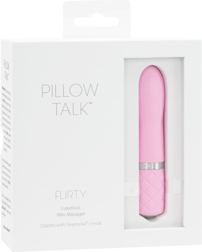 Pillow Talk Flirty Pink - Роскошный вибратор с кристаллом Сваровски, 7х2,2 см.