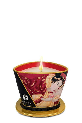 Shunga Massage Candle - Массажная свеча с ароматом клубники, 170 мл