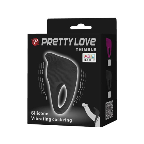 Pretty Love Thimble Vibrating Cock Ring - Ерекційне віброкільце, 6х2.5 см - купити в Києві, Україні