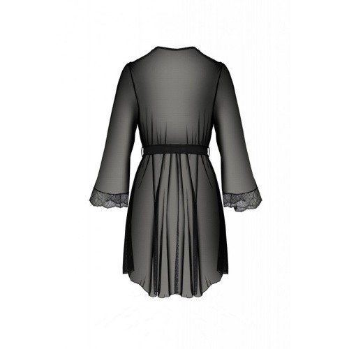 Passion Amberly Peignoir - эротический пеньюар, 4XL/5XL (чёрный)