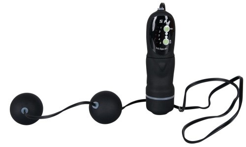 Velvet Vibrating Black Balls - Вагинальные шарики с вибрацией, 9.1 см (черный)
