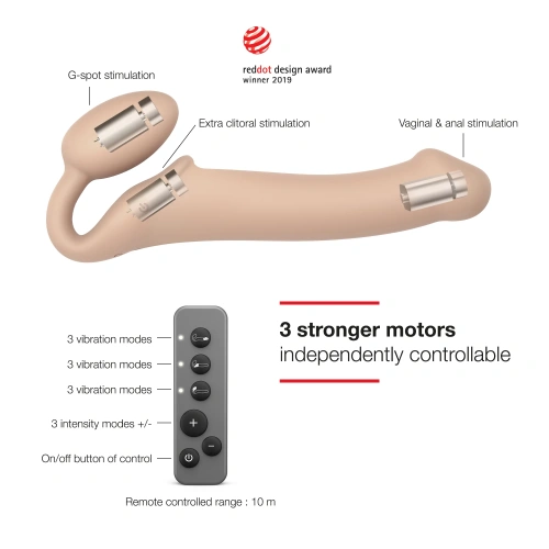 Безремневой страпон Strap-On-Me Vibrating M, 18 см