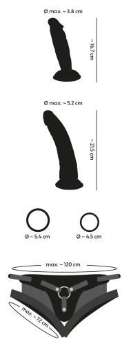 You2Toys Strap-On Kit for Playgirl - страпон с двумя насадками, 21.5 и 16.7 см