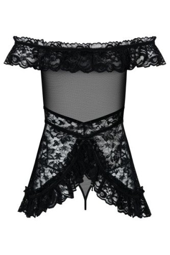 Obsessive Flores chemise UA37094 - Эротический комплект, S/M, (черный)