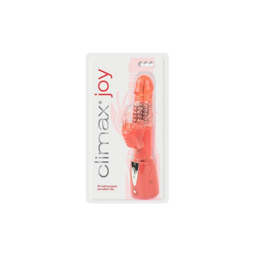 Topco Sales Climax Joy 3X Multi-Purpose Rabbit Vibe - вибромассажёр, 23.5х3.8 см (красный)