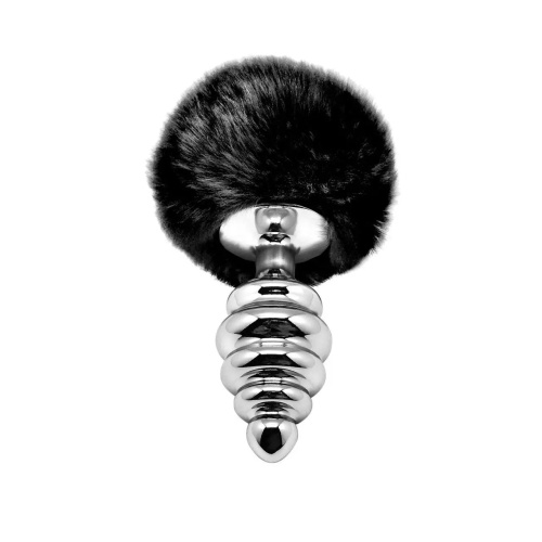 Alive Fluffly Twist Plug L - Анальна пробка з хвостом, 9х4 см (чорна) - купити в Києві, Україні