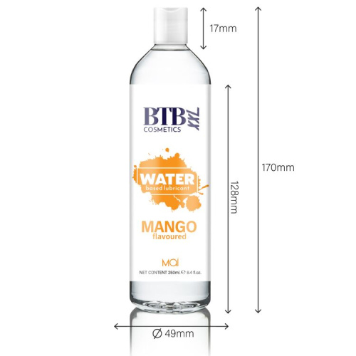 BTB Flavored Mango - Смазка на водной основе  с ароматом манго, 250 мл
