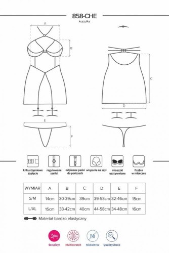 Комплект Obsessive 858-CHE-1 chemise (L/XL)