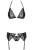 Obsessive Charmea set - Эротический комплект с поясом для чулок, L/XL (чёрный) Obsessive Charmea set - Эротический комплект с поясом для чулок, L/XL (чёрный)