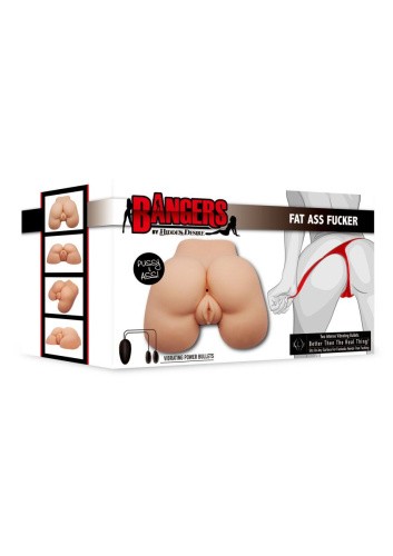 Bangers Fat Ass Fucker - реалистичный мастурбатор с вибрацией, 19.5 см (телесный)