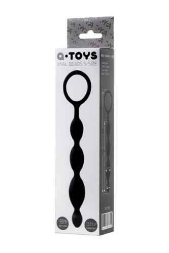 Toyfa A-Toys S - анальная цепочка, 13.7х2.3 см (черный)
