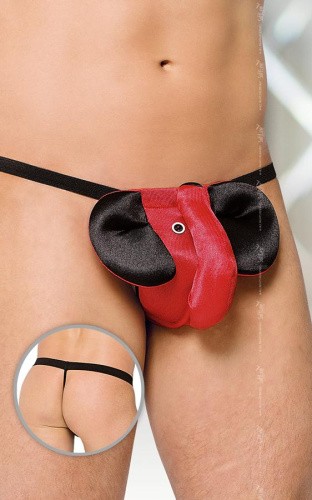 SoftLine - Thong 4445 - Трусы мужские, S-L (красные с чёрным)
