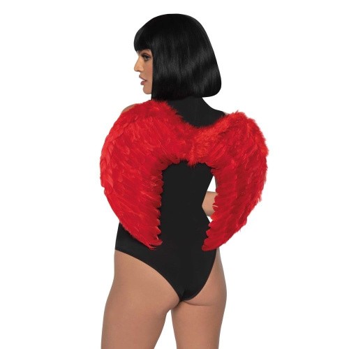 Leg Avenue-Marabou feather devil wings Red - Украшение на спину в виде крыльев