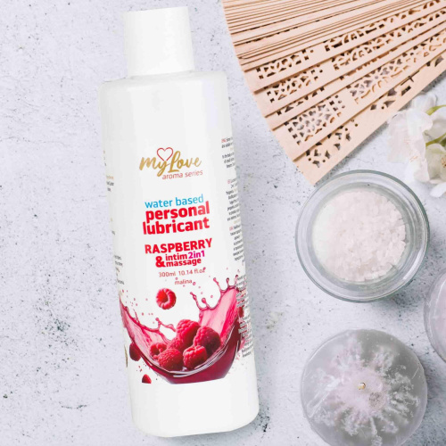 2в1 лубрикант и массажный гель - MyLove Aroma Series Intim&Massage Raspberry, 300 мл