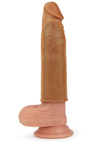 LoveToy Pleasure X-Tender Penis Sleeve Brown Add 1"- Насадка на пенис, +3 см (коричневый)