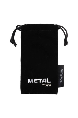 Toyfa Metal - красная металлическая анальная пробка с камнем, 8.2х3.4 см (чёрный)