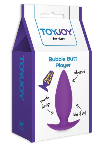 Анальная пробка Bubble Butt Player Advanced, 10х3 см (пурпурный)
