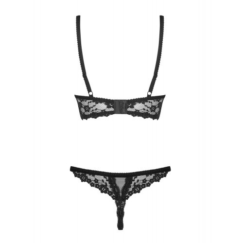 Obsessive Letica set otwarte - эротический комплект с доступом, L/XL (чёрный)