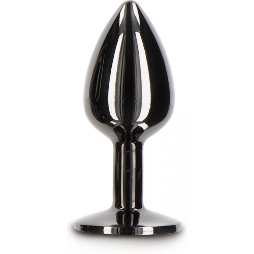 Taboom - S Butt Plug With Diamond Jewel - Анальна пробка, 7.2х2.7 см (чорний) - купити в Києві, Україні