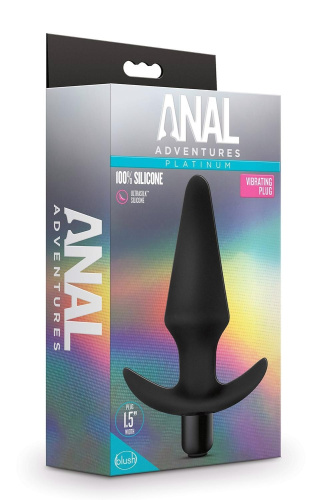 Blush Anal Adventures - Анальная пробка с вибрацией, 12,7 см (черный)