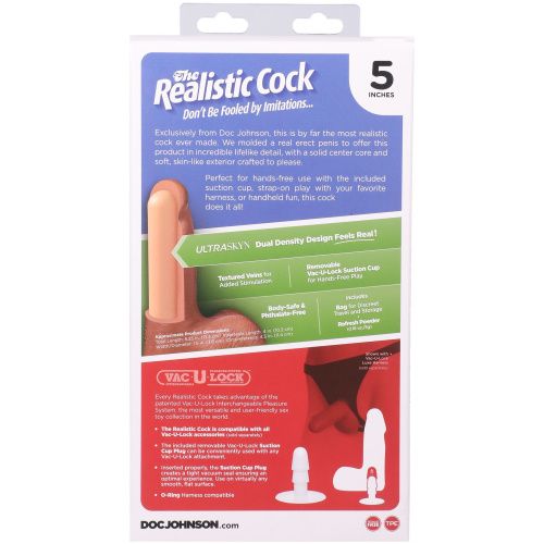 Фаллоимитатор Doc Johnson The Realistic Cock ULTRASKYN 5 Inch with Balls, 13,3 см