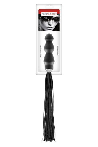 Fetish Tentation Whip with Plug Handle - Флоггер с ручкой - анальным плагом