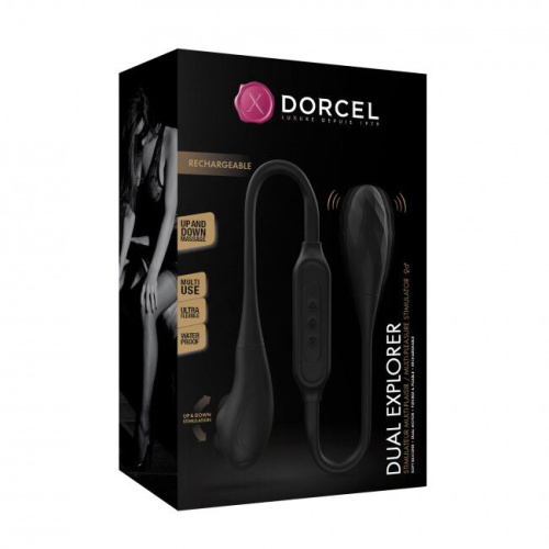 Dorcel Dual Explorer вибратор на гибкой сцепке со стимуляцией пальчиком, (черный)