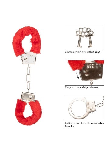 CalExotics Furry Cuffs - Наручники (красные)