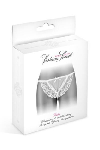 Трусики-стринги с жемчужной ниткой Fashion Secret KATIA, One Size белые