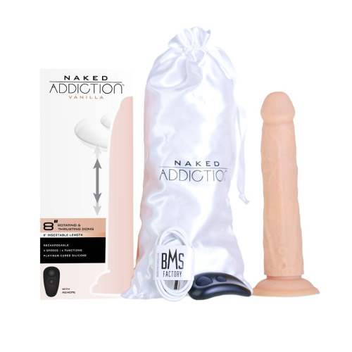 Фаллоимитатор с ротацией и пульсацией Naked ADDICTION 8″, 20,3 см