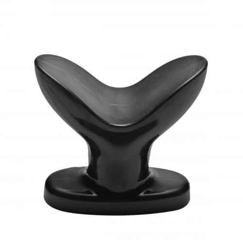 Master Series Mini Ass Anchor Dilating Anal Plug - анальная пробка с раскытыми кончиками, 7х7,7 см (чёрный)