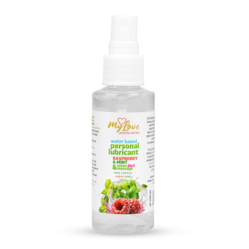 2в1 лубрикант и массажный гель - MyLove Aroma Series Intim&Massage Raspberry & Mint, 50 мл