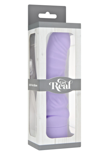 Get Real Mini Classic G-spot Vibrator - Реалистичный вибратор с венами, 17 см (пурпурный)