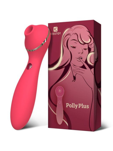 KisToy Polly Plus - Вакуумный вибратор, 16.8х3.5 см (красный)