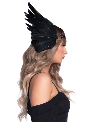 Leg Avenue-Feather headband Black - Повязка на голову с перьями (чёрный)