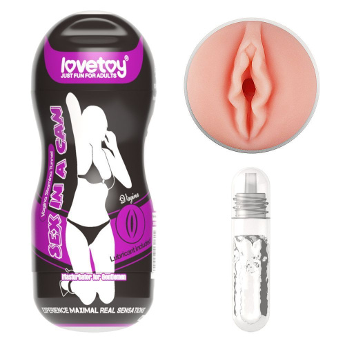 LoveToy Sex In A Can Vagina Stamina Tunnel - Мастурбатор вагина, 16,5 см (телесный)