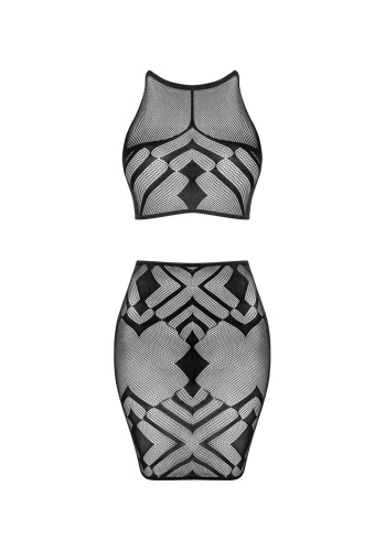 Obsessive K101 top & skirt - еротичний комплект топ та спідниця, S-L (чорний) - купити в Києві, Україні