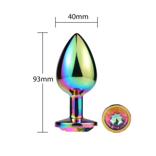 MAI Attraction Toys №74 Rainbow - Металлическая анальная пробка, 9.3х4 см
