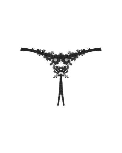 Obsessive Celia Noir crotchless thong - Сексуальные женские стринги, M/L