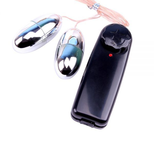 Hi-Basic Power Bullet Vibe 2 Egg - Виброяйца 2 шт, 5,5х2,5 см (серебристый)